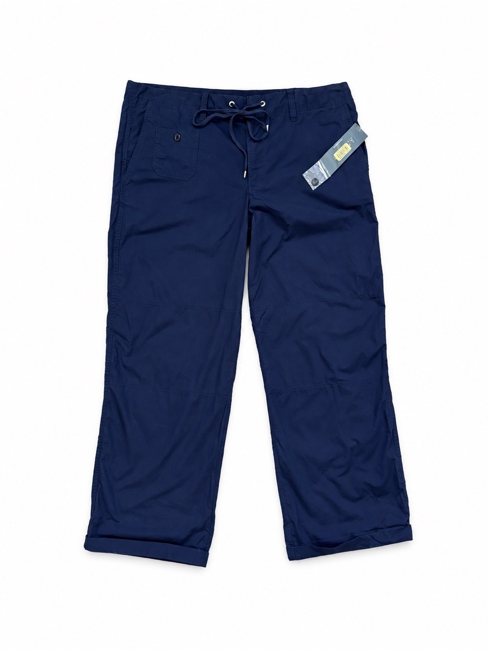 NWT Lauren Ralph Lauren Navy Cotton Drawstring Utility Capri Pants Size 14